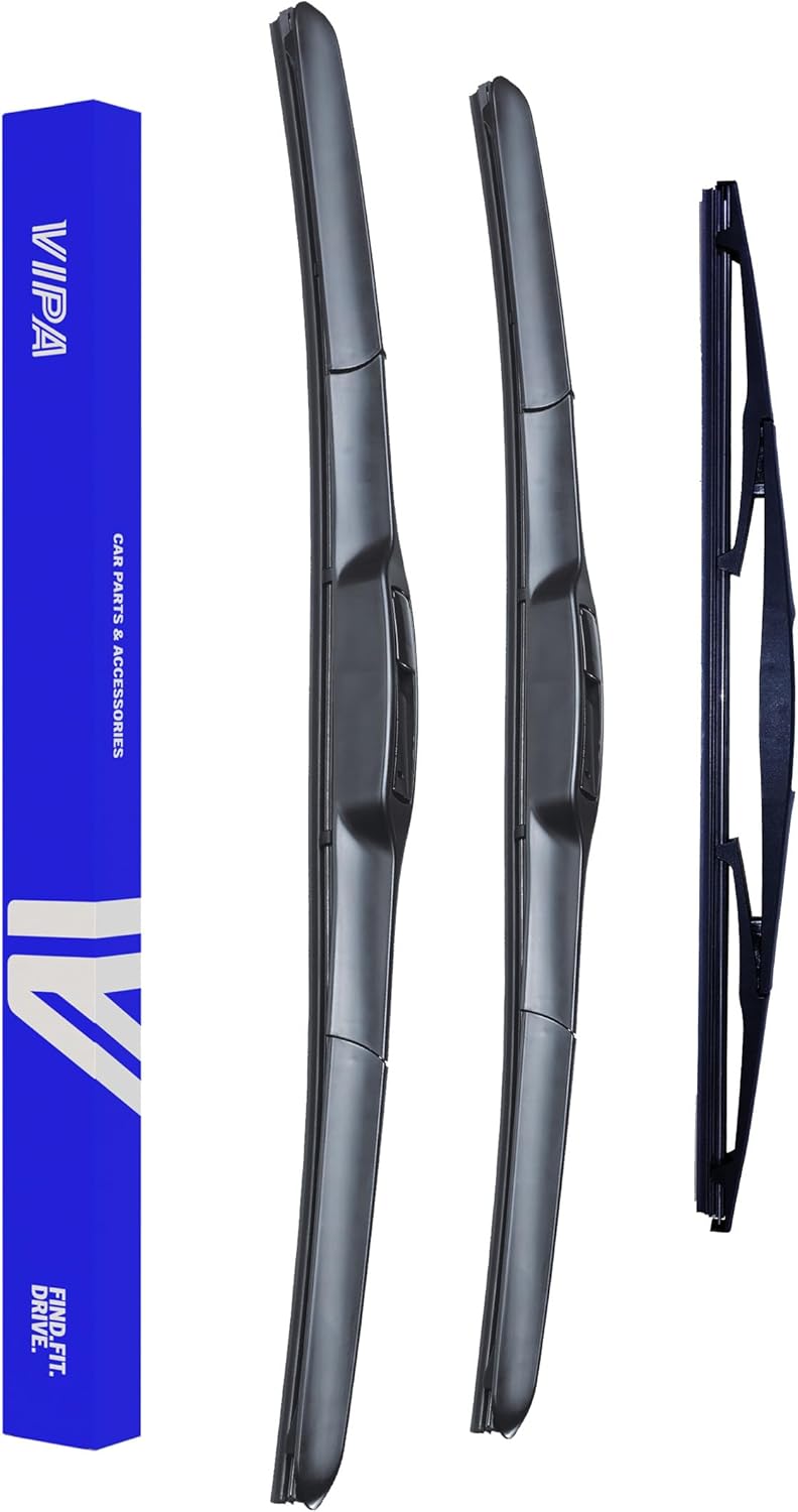 Vipa Car Parts Premium Wiper Blade Set | fits: HONDA JAZZ MK3 Hatchback (Jul 2008 to Dec 2015) | All-Weather Performance | Durable, Streak-Free Windshield Wipers | Easy Installation