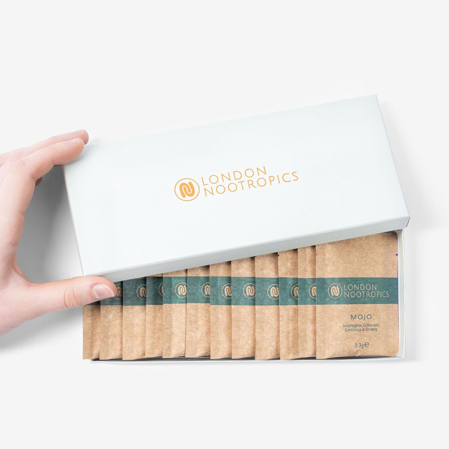 London Nootropics - Mojo - Adaptogenic Mushroom Coffee with Cordyceps & Siberian Ginseng - 12 Sachets