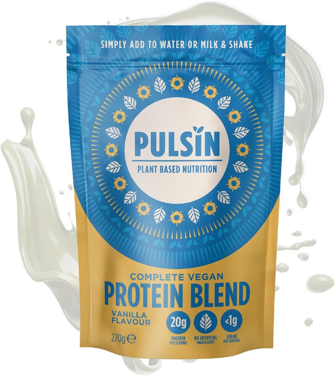 Pulsin - Complete Vanilla Vegan Protein Blend - 20g Plant Based Protein - Natural, Gluten Free & Plant Based Shake Powder - Faba Bean, Pea & Pumpkin Seed Blend