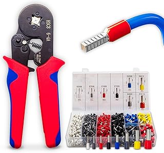 Ferrule Crimping Tool Consists of Wire Ferrules Kit and 1800PCS Terminals, Ratcheting Wire Crimping Tool Range 23-7AWG, Quadrangle Adaptive Ferrule Crimper and Wire Ferrule Crimper
