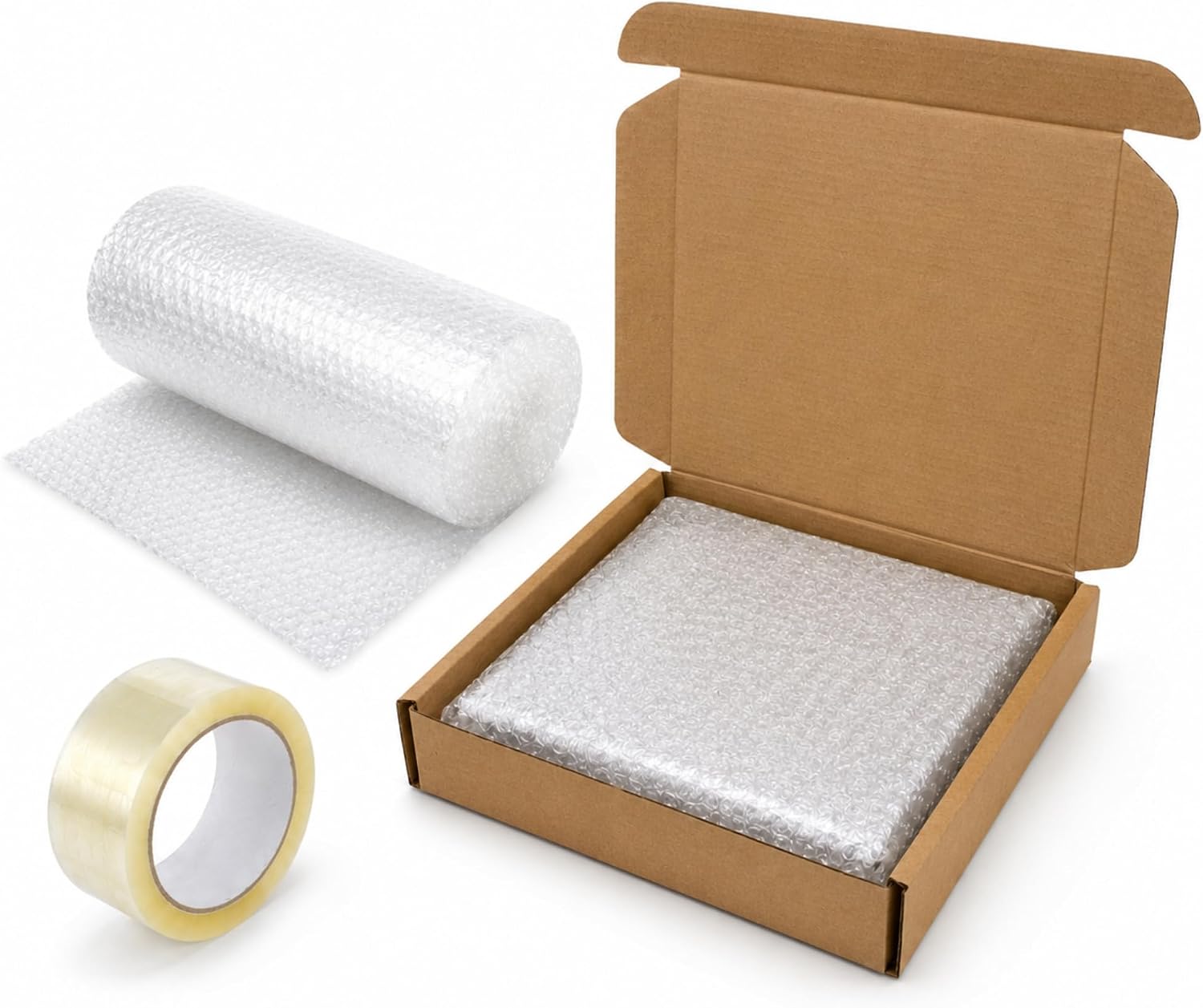 Heavy Duty Laptop Shipping Postal Box 53 x 37 x 11cm with 3m Bubble Wrap and Packing Tape, Strong Corrugated Cardboard Mailing Kit