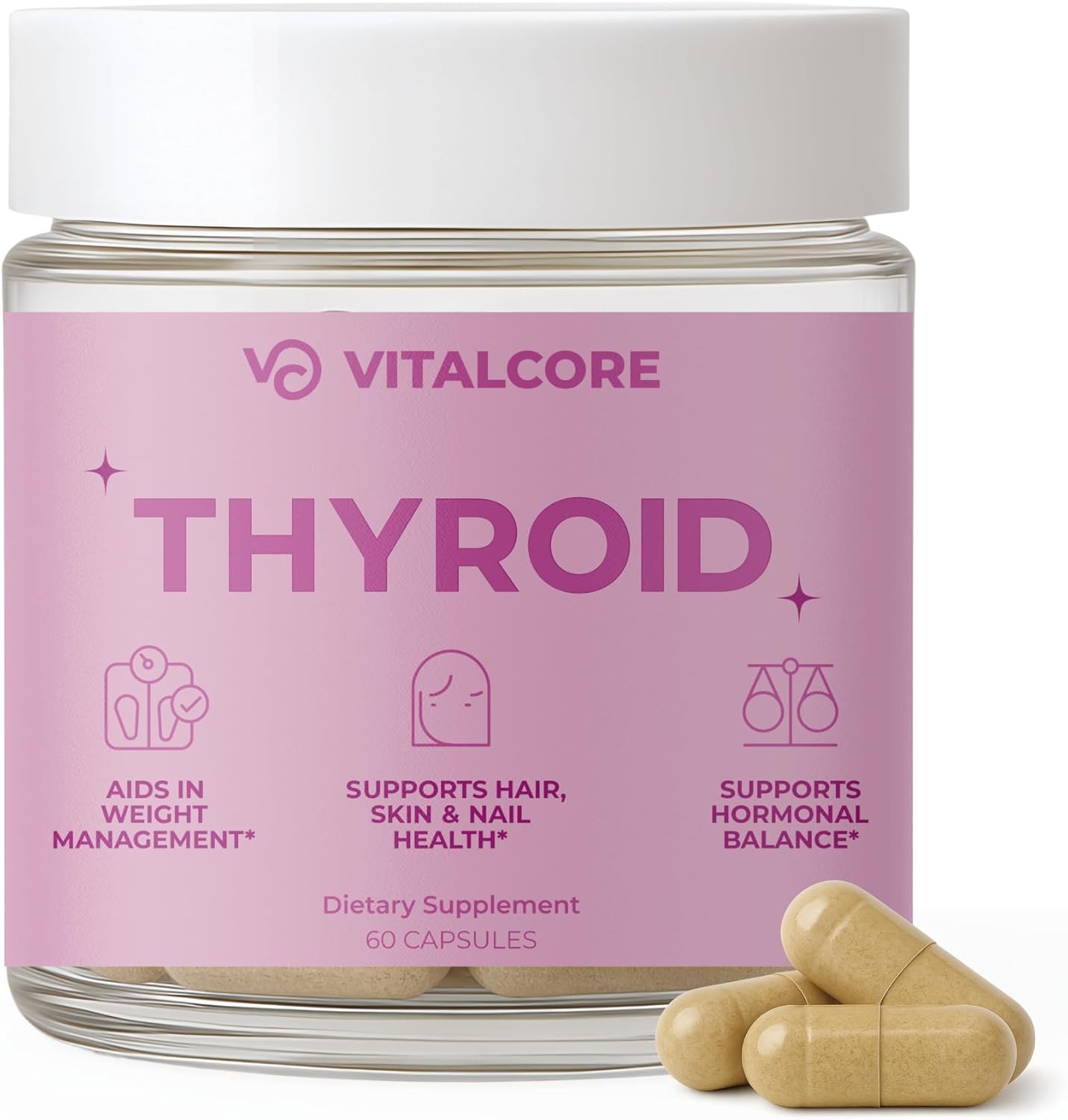 Desiccated Thyroid Supplement 200mg | Grass-Fed, New Zealand Sourced Bovine Thyroid Support for Women, Energy & Metabolism Boost, Thyroid Health, Mood Balance & Sleep Relief – 60 Capsules