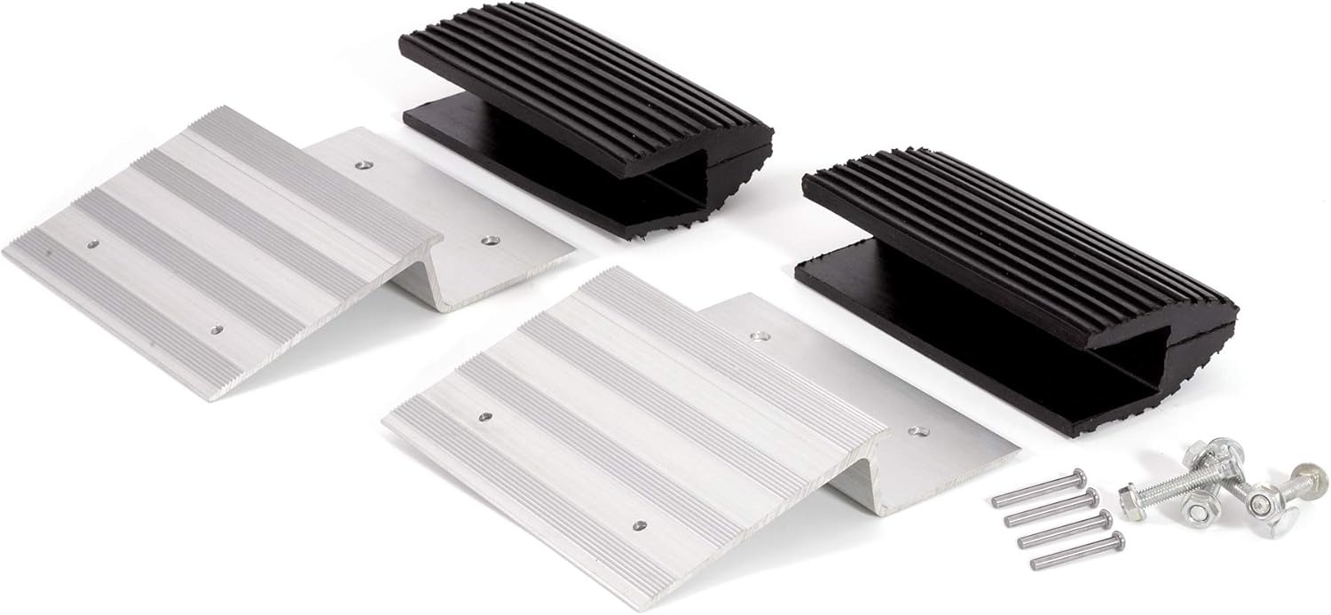 AFA Tooling Truck and Trailer Loading Ramp Kit | Quickly Create a Wide Ramp with 2 x 8 Lumber: Just Attach Aluminum Brackets and Rubber Feet | Load Your Lawn Mower, 4-Wheeler, ATV, and More with Ease