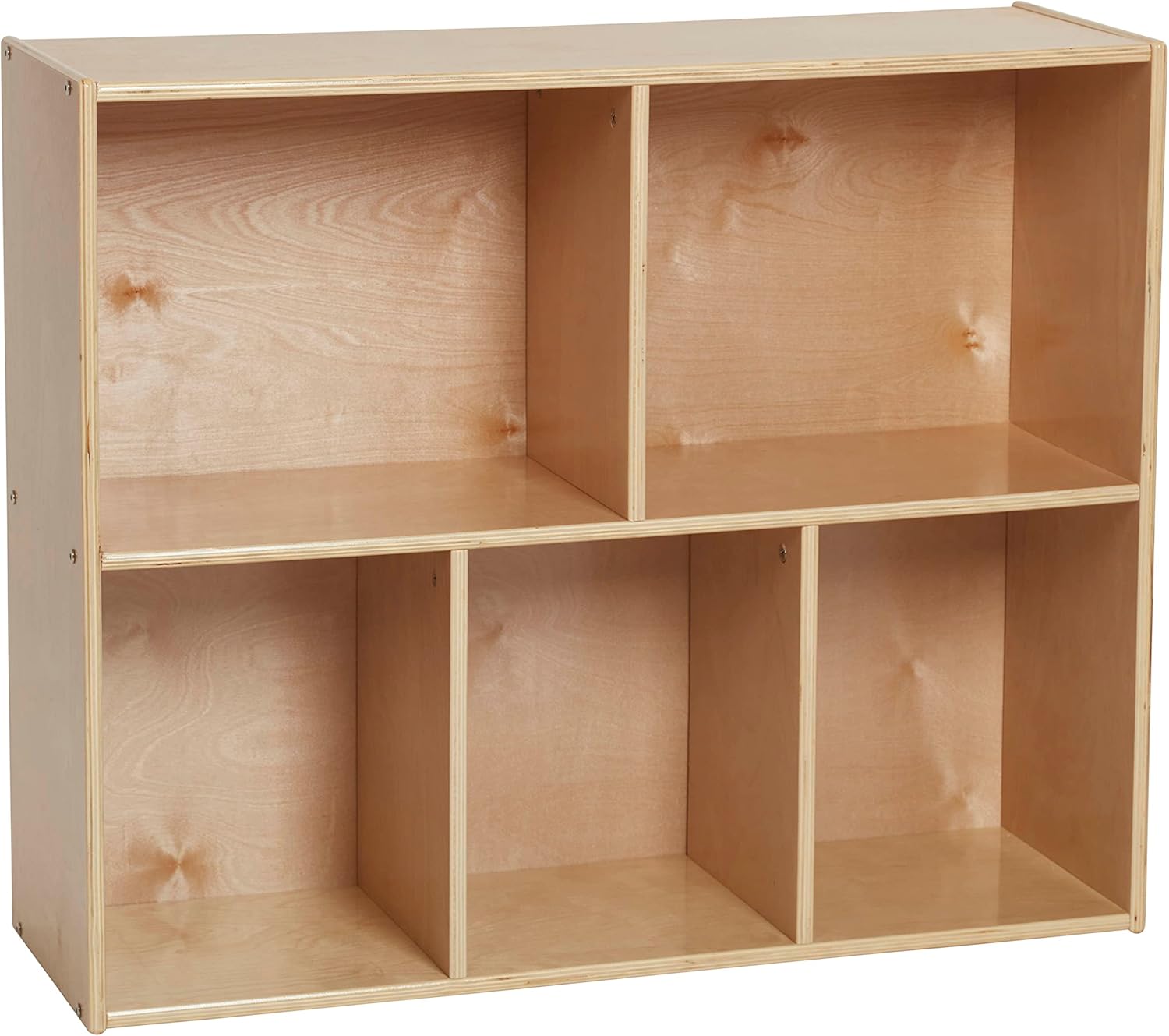 ECR4Kids Streamline 5-Compartment Storage Cabinet, 30in, Classroom Furniture, Natural