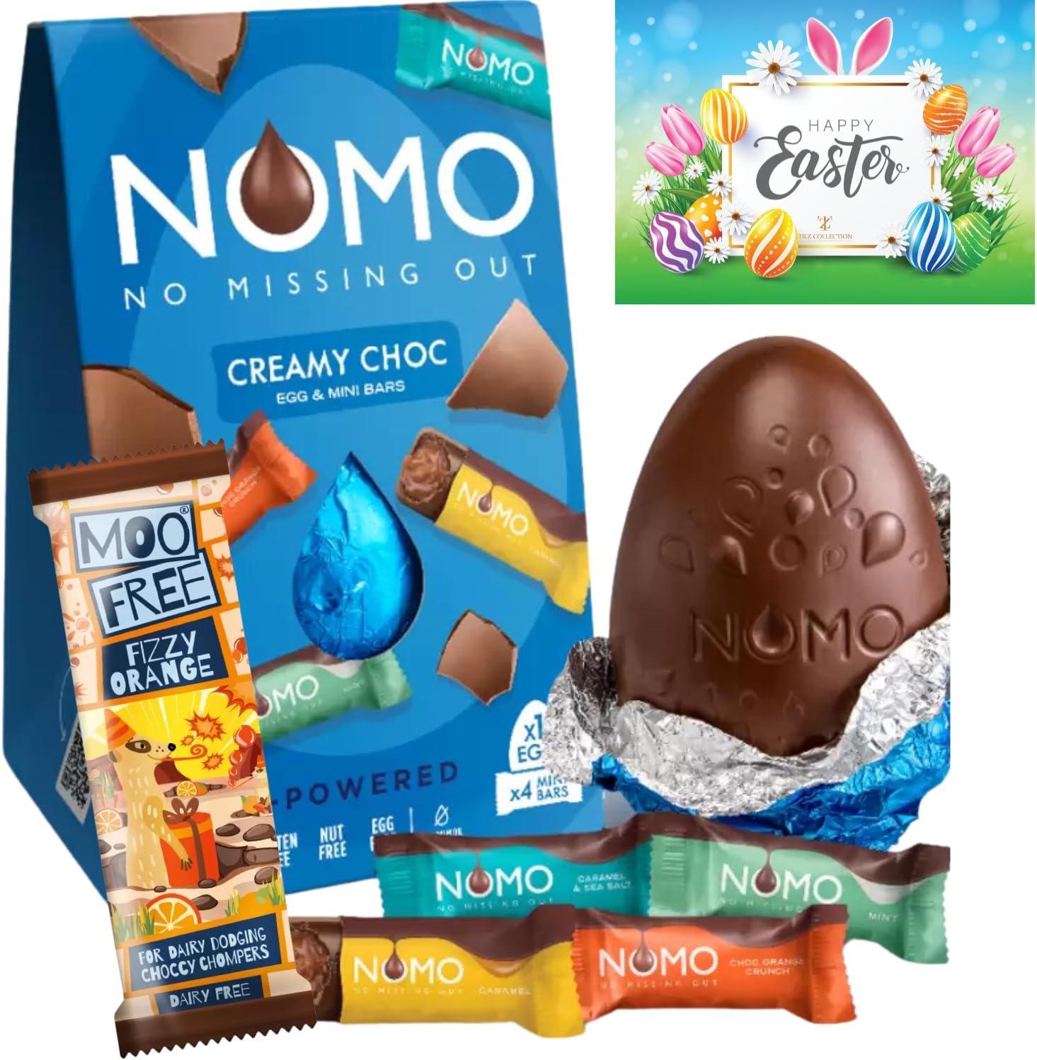 Vegan Easter Egg - Non Dairy Easter Egg, Gluten Free, Dairy Free, Easter Eggs Chocolate Caramel & Frizz Orange Bar, Vegan Chocolate Gifts (Creamy Choco)