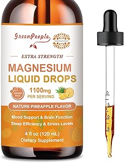 17-in-1 Triple Magnesium Complex Supplement 1100mg, Magnesium Liquid Drops with Magnesium Glycinate 400mg & Citrate 500mg, Pineapple Flavor, Calm Mood, Muscle & Sleep for Adults, 4 fl. oz