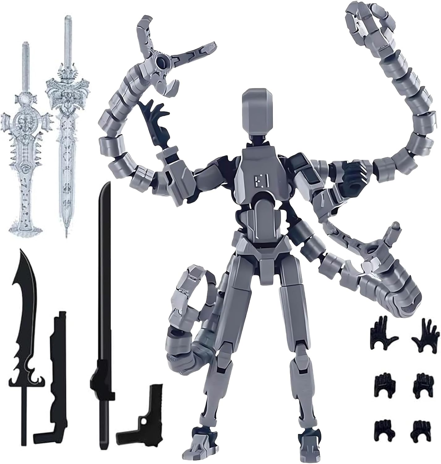 T13 Action Figure, Silver Black Octopus Doctor Action Figure, Highly Detailed Collectible Model, Multi-Jointed Movable Design, Perfect Suitable For Display And Gifting