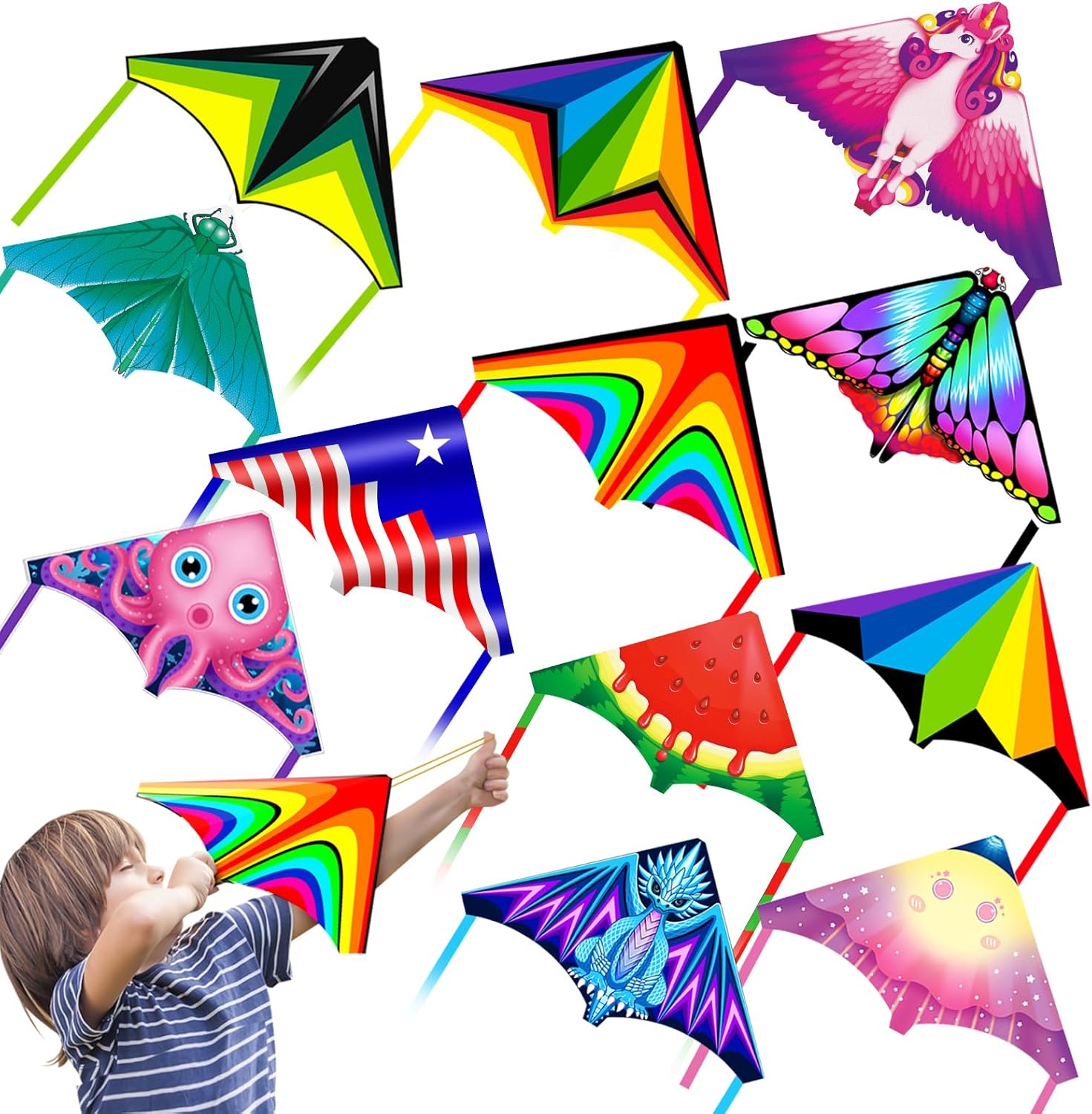 Mini Kite for Kids Adults, Finger Launcher Kites for Kids Age 3-5 4-8 8-12, Kid Kite Easy to Fly on Yard Beach Outdoor Toys, Great for Birthday Party Favors Stocking Stuffers