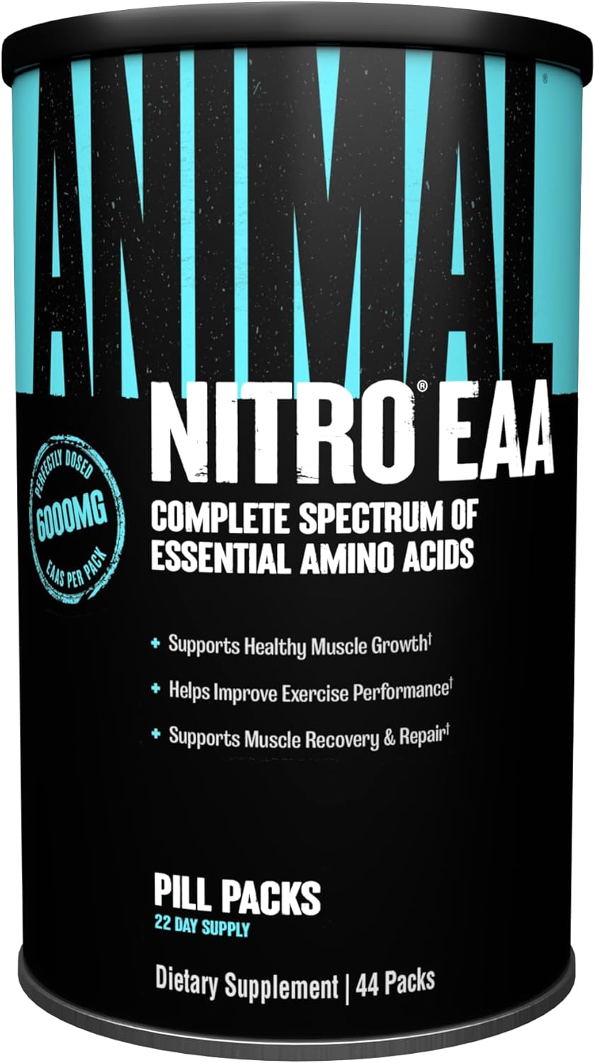 ANIMAL Nitro – EAA & BCAA Amino acids for Muscle Building & Regeneration – Essential Amino acids for Fitness, Bodybuilding & Intensive Workouts – 44 Packs