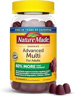 Nature Made Advanced Multivitamin Gummies for Adults with Magnesium Citrate, Calcium & All 8 B Vitamins, Daily Nutritional Support, 90 Gummies, 30 Day Supply