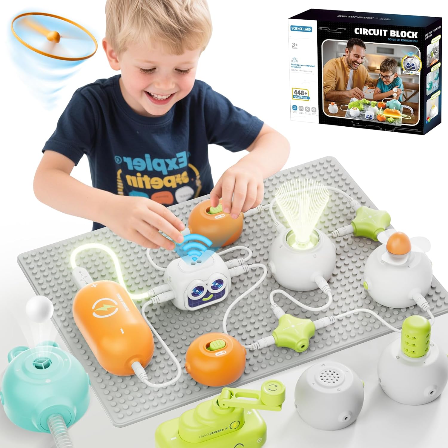 Science Kits for Kids, Circuit Exploration Kits with 448+ Electrical Circuit Projects Educational Electronics Toys for Boys & Girls Hands-On Engineering Toy, Birthday Gift for Ages 5 6 7 8 9 10 11 12