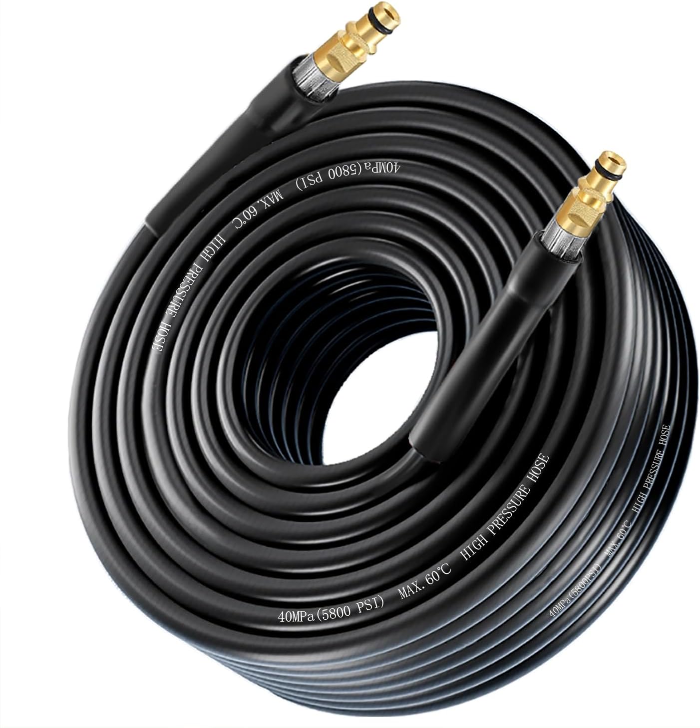 10m Pressure Washer Replacement Hose Compatible with Karcher K Series, Pressure Washer K2 K3 K4 K5 K7 Click Type Plug Quick Connector, 40MPa(5800 PSI) Jet Wash Hose