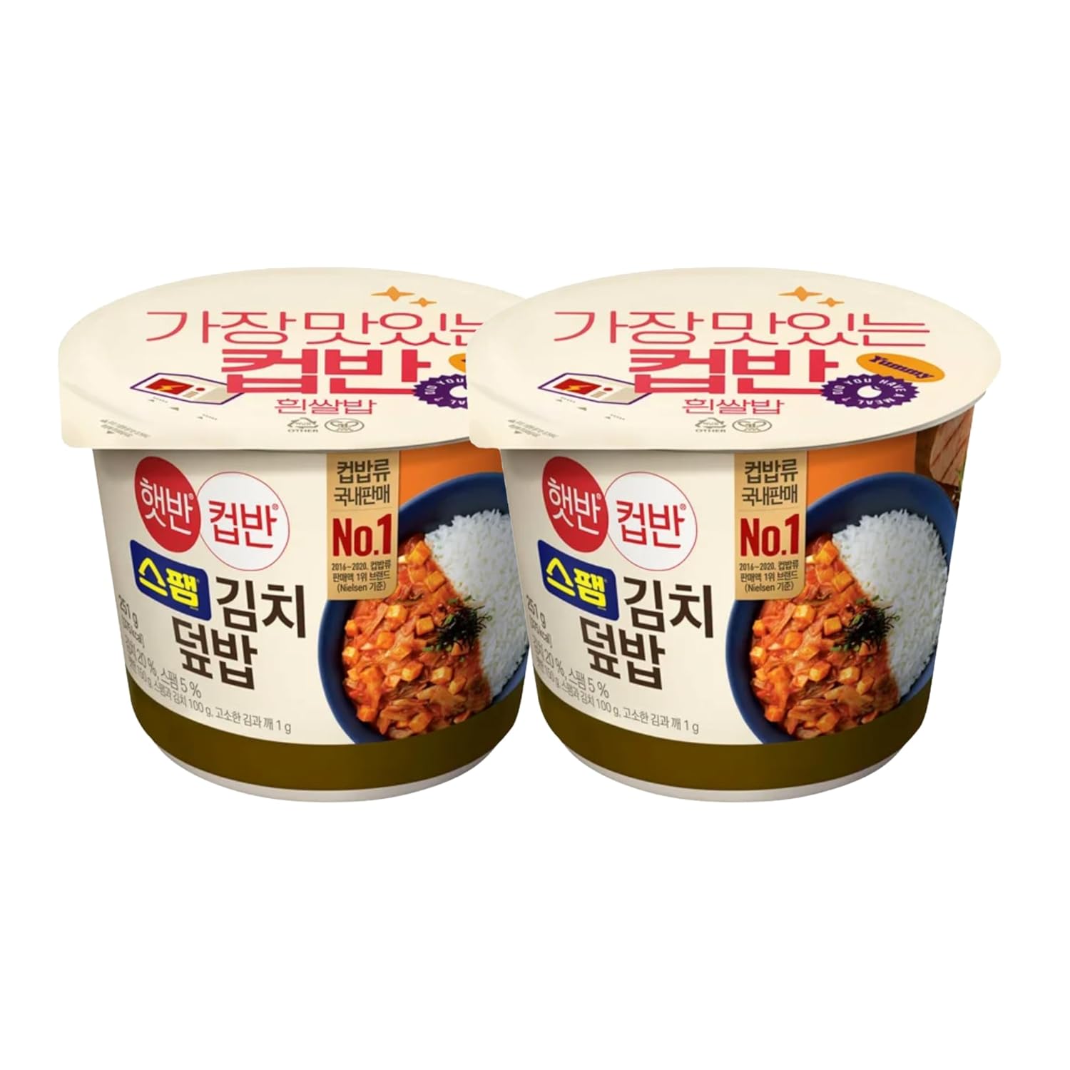 Korean Instant Spam Fried Kimchi Ready-to-Eat Seasoned Rice Bowl, 251g (8.85 oz), Pack of 2 – Quick & Flavorful Meal