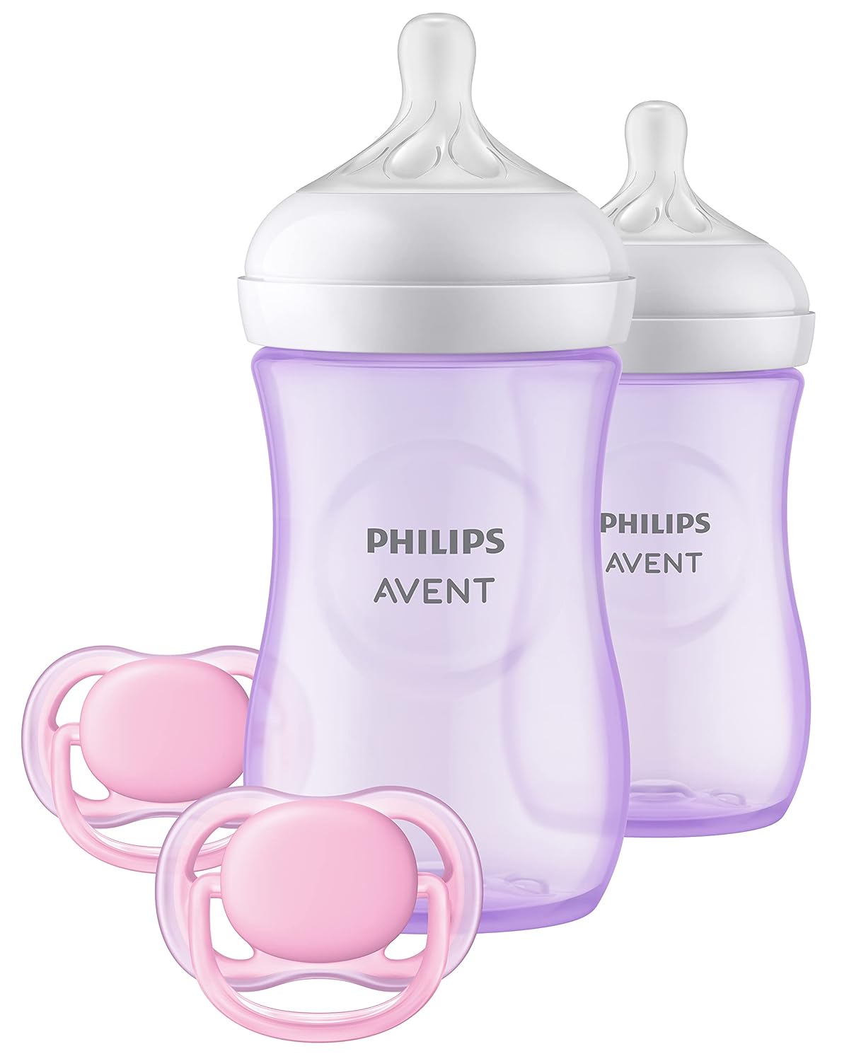 Philips AVENT Natural Baby Bottle with Natural Response Nipple, Purple Baby Gift Set, SCD837/01