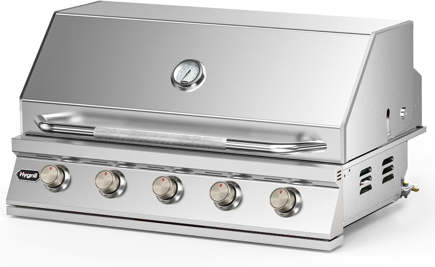 Hygrill 40-Inch Built In Grill, Stainless Steel 5-Burner Grill Head for Outdoor Kitchen, Natural Gas