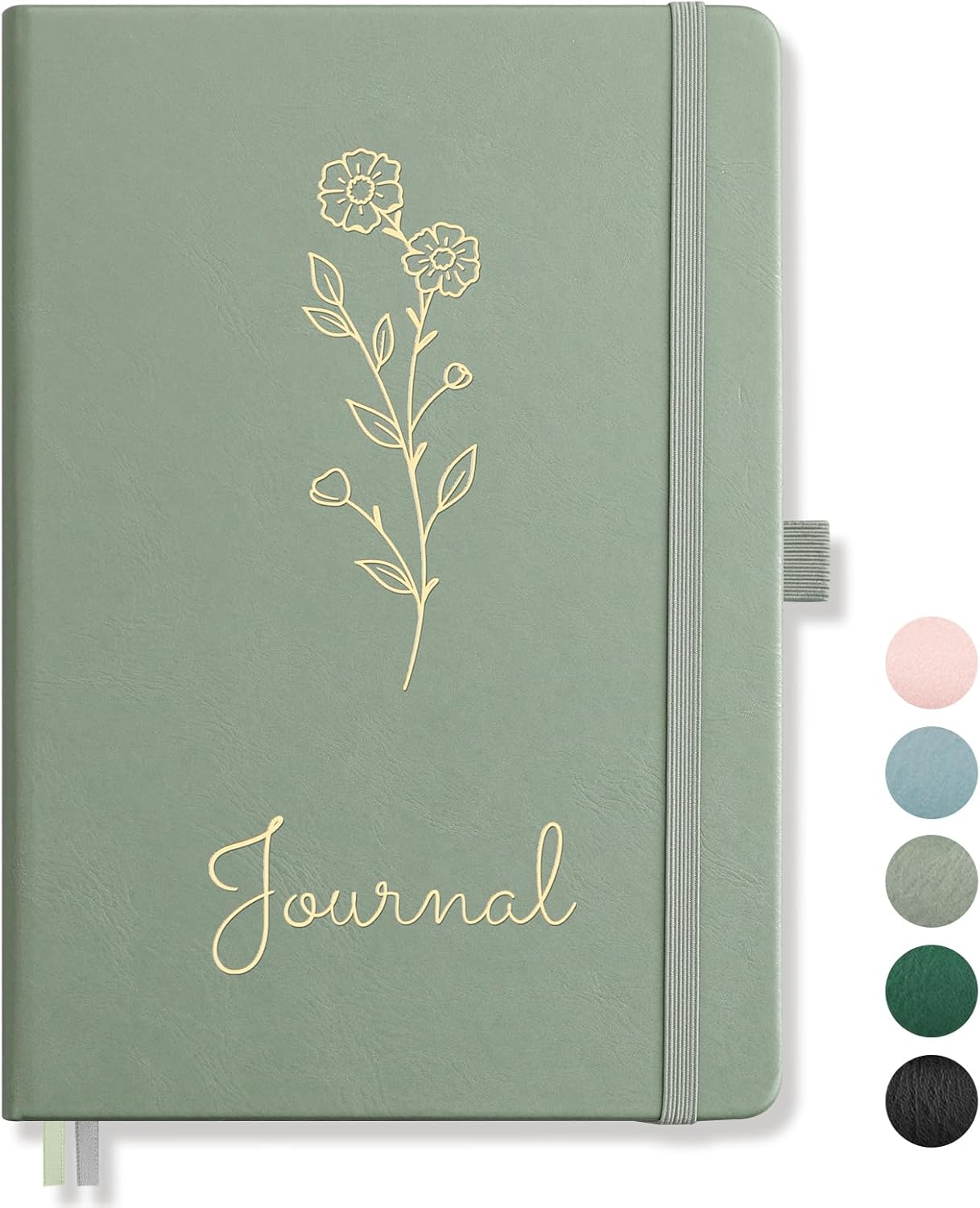 AUTEMPO A5 Journal Notebook Lined, Hardcover Note Book Leather Journals for Women, 192 Pages Notebook, 100gsm Lined Paper, for Men Work Office School,14.5 x 21cm, Sage Green