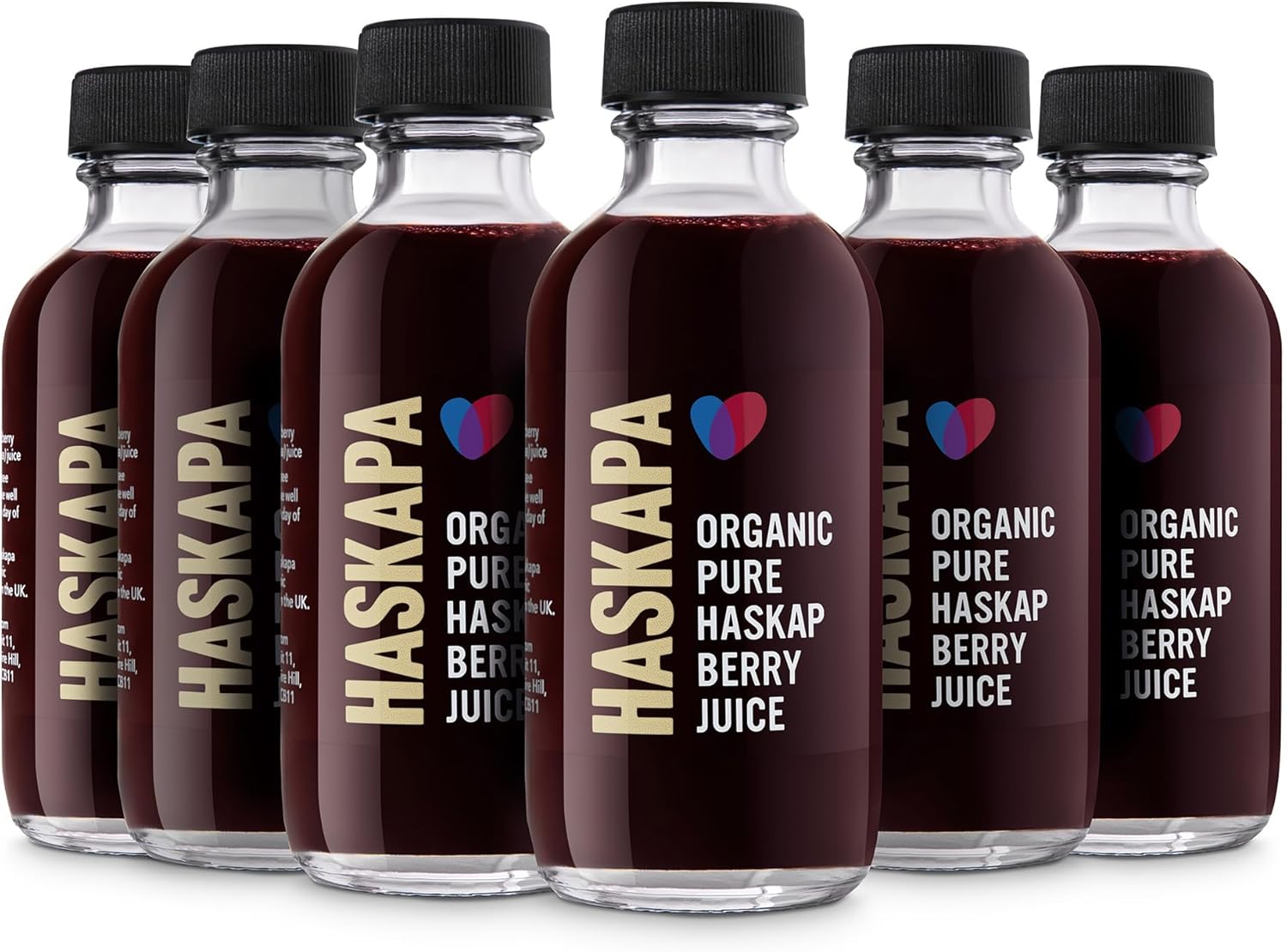 Haskapa Organic Berry Juice Shots | 100% Natural Haskap Berries | Vegan Superfood | Healthy Fruit Juice Drink, Snack or Smoothie | 6 x 60ml Recyclable Glass Bottles