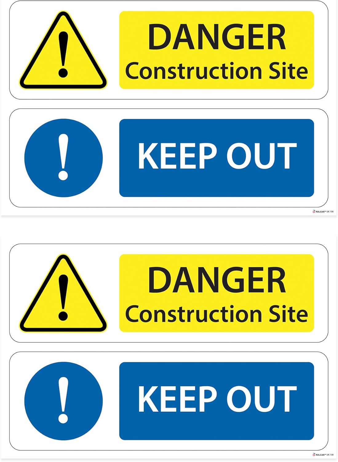 RDLCAR Keep Out Sign Danger Construction Site Signs 4mm Corri Professional Site Safety Sign Ideal for Hazard Protection High Visibility 200mm x 300mm