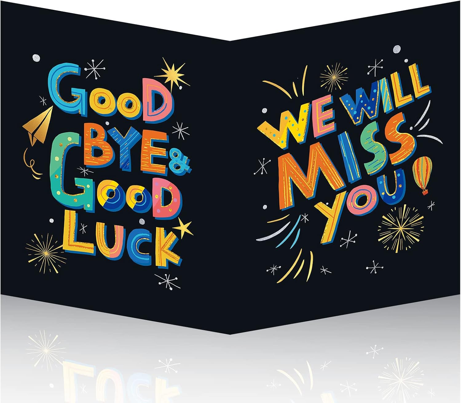 HOMANGA Large Farewell Greeting Card, Leaving Card for Colleague, Farewell Guest Book, Good Bye Card, Retirement, Farewell Gifts for Men Women (WITH ENVELOPE)