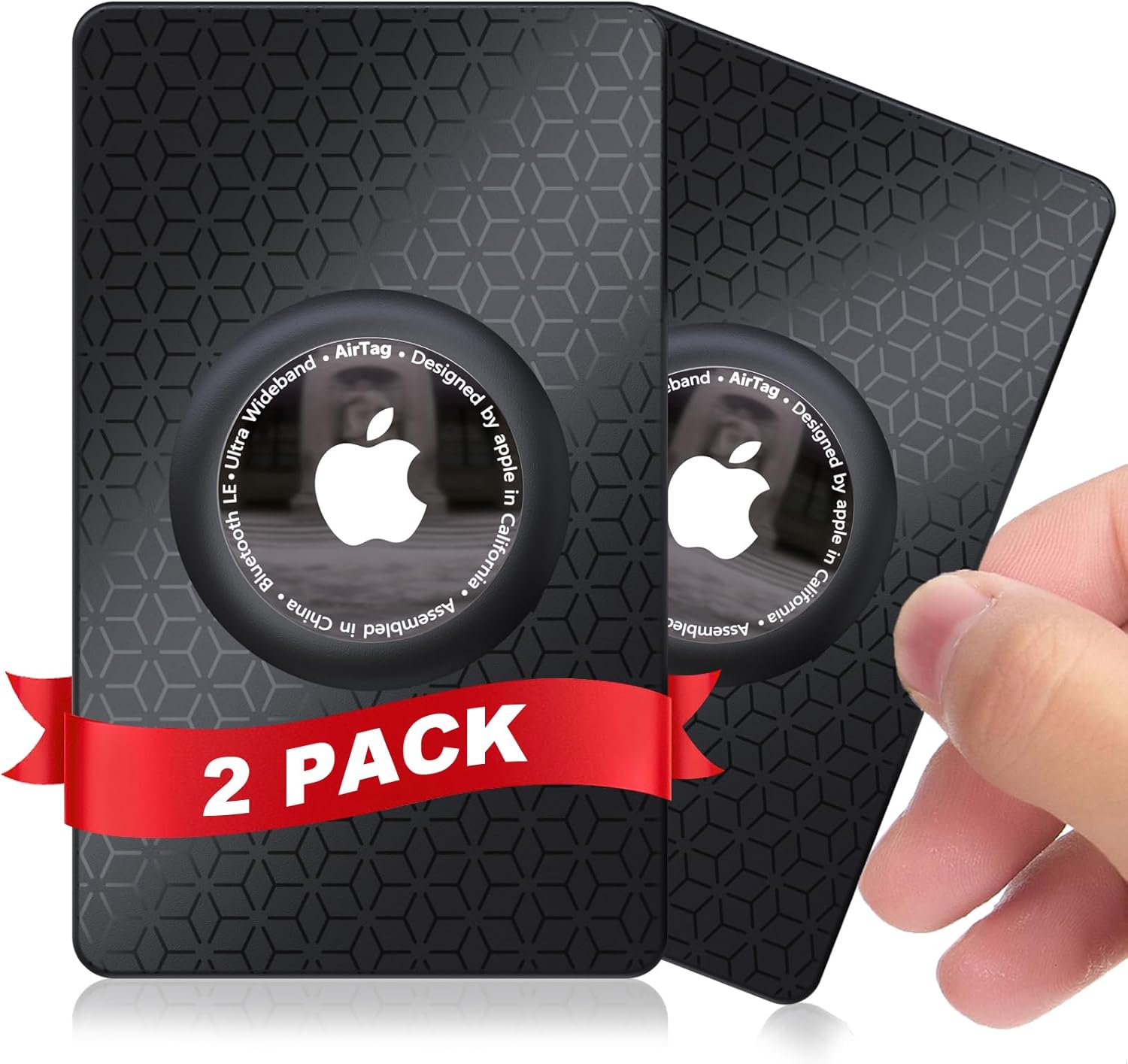 2Pack Airtag Wallet Holder, Ultra Thin (0.1") Airtag Wallet Card Case Cover, Light Apple Airtag Card Holder for Luggage, Badge, Bags, Air Tag Case Accessories