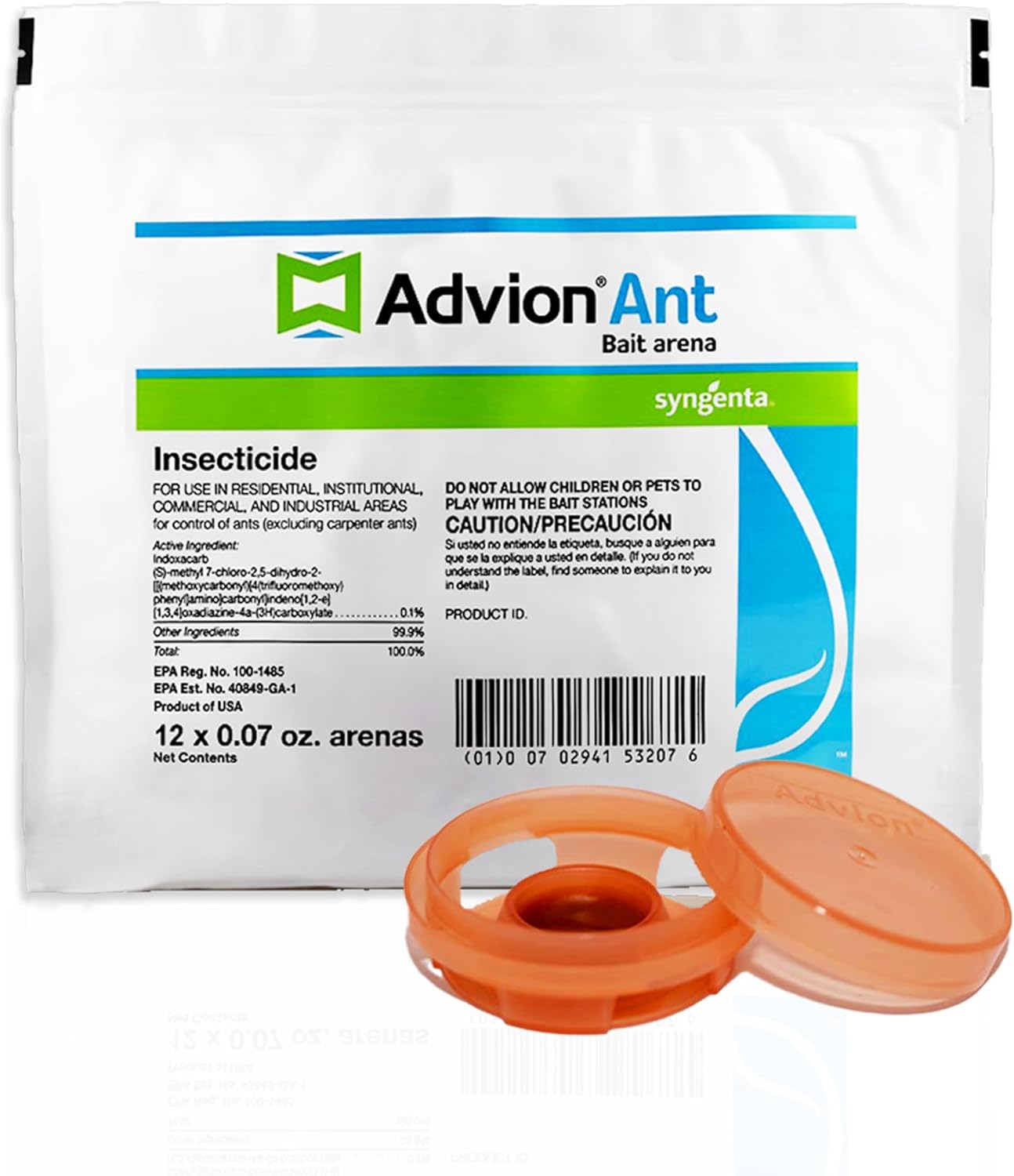Advion Ant Bait Arena, 12-Count Bag, Effective Bait in A Small Plastic Arena for Easy Placement, Formulated with 0.1% Indoxacarb, Indoor and Outdoor Use, for Control of Most Major Ant Species