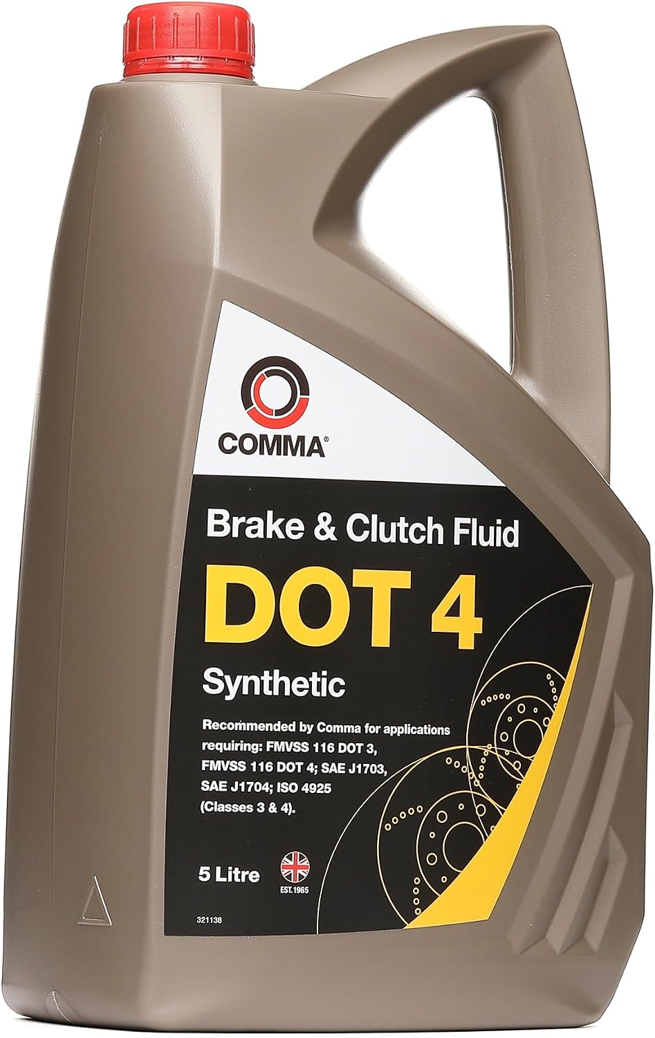 Comma BF45L Dot 4 Synthetic Brake Fluid, 5000ml Volume