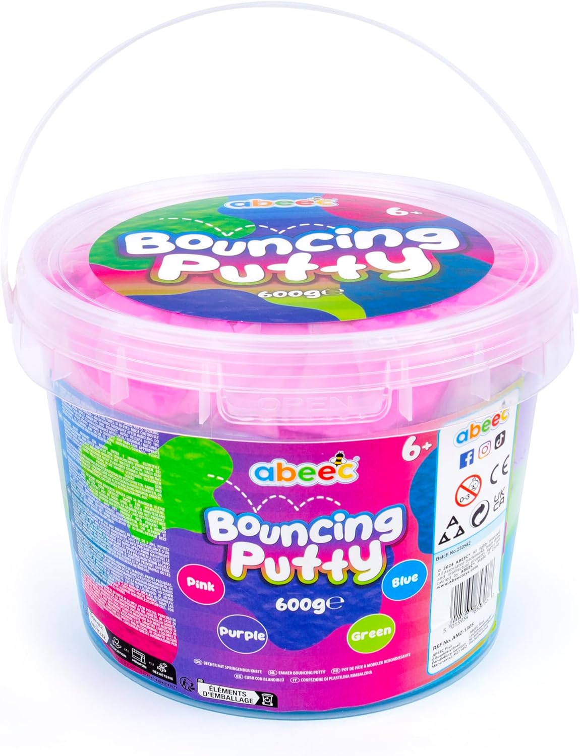 abeec Slime Putty For Kids, 600g Putty for Children & Adults In 4 Colours, Great Fidget Toys and For Stress Relief, Perfect Party Bag Fillers For Kids