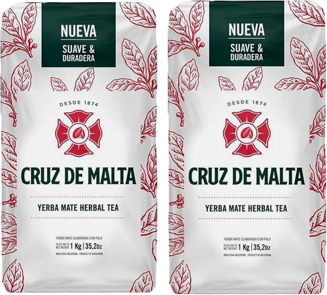 YERBA MATE CRUZ de MALTA 2.2lb 1 kilo (Pack Of 2)