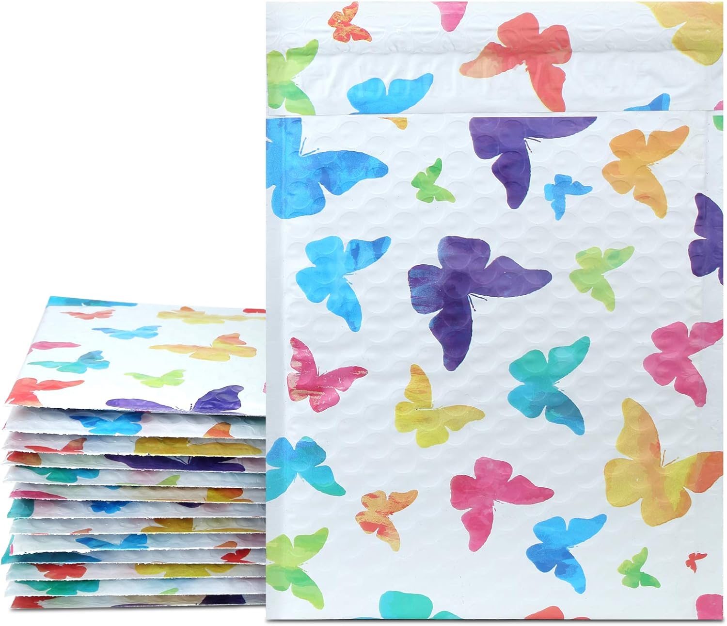 UCGOU Bubble Mailers 6x10 Inch Colorful Butterfly 25 Pack Poly Padded Envelopes Small Business Mailing Packages Self Seal Adhesive Waterproof Boutique Shipping Bags for Jewelry Makeup Supplies #0