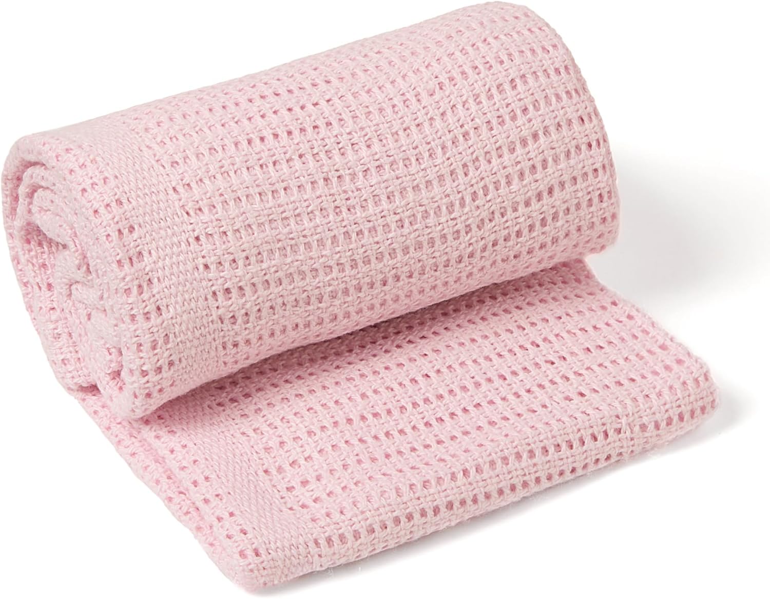 Clair de Lune Soft Cotton Cellular Baby Pram Blanket 90 x 70 cm (Pink)