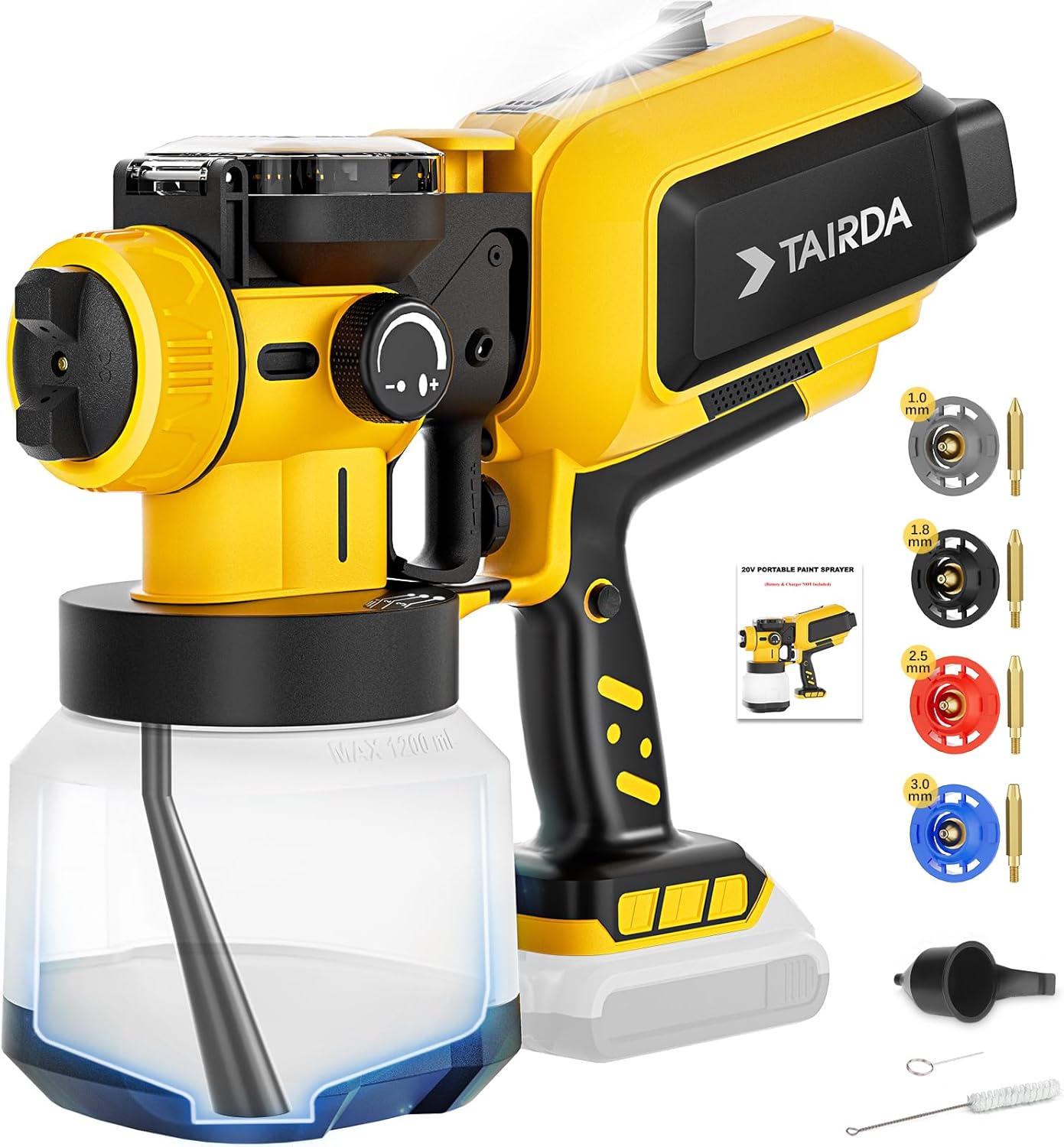 Automatic Paint Sprayer for Dewalt 20v Battery(NO Battery), Cordless Electric HVLP Paint Sprayers with Auto-Spraying, Brushless Motor, LED Light, for Fence Furniture Walls Cabinets (Bare Tool)