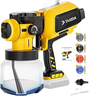 Automatic Paint Sprayer for Dewalt 20v Battery(NO Battery), Cordless Electric HVLP Paint Sprayers with Auto-Spraying, Brushless Motor, LED Light, for Fence Furniture Walls Cabinets (Bare Tool)