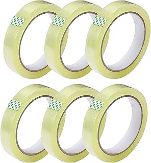 GTSE Premium Clear Tape, 1 inch x 217 feet, Strong Transparent Gift Wrap Tape for Home, Office, 6 Rolls, 3" Core