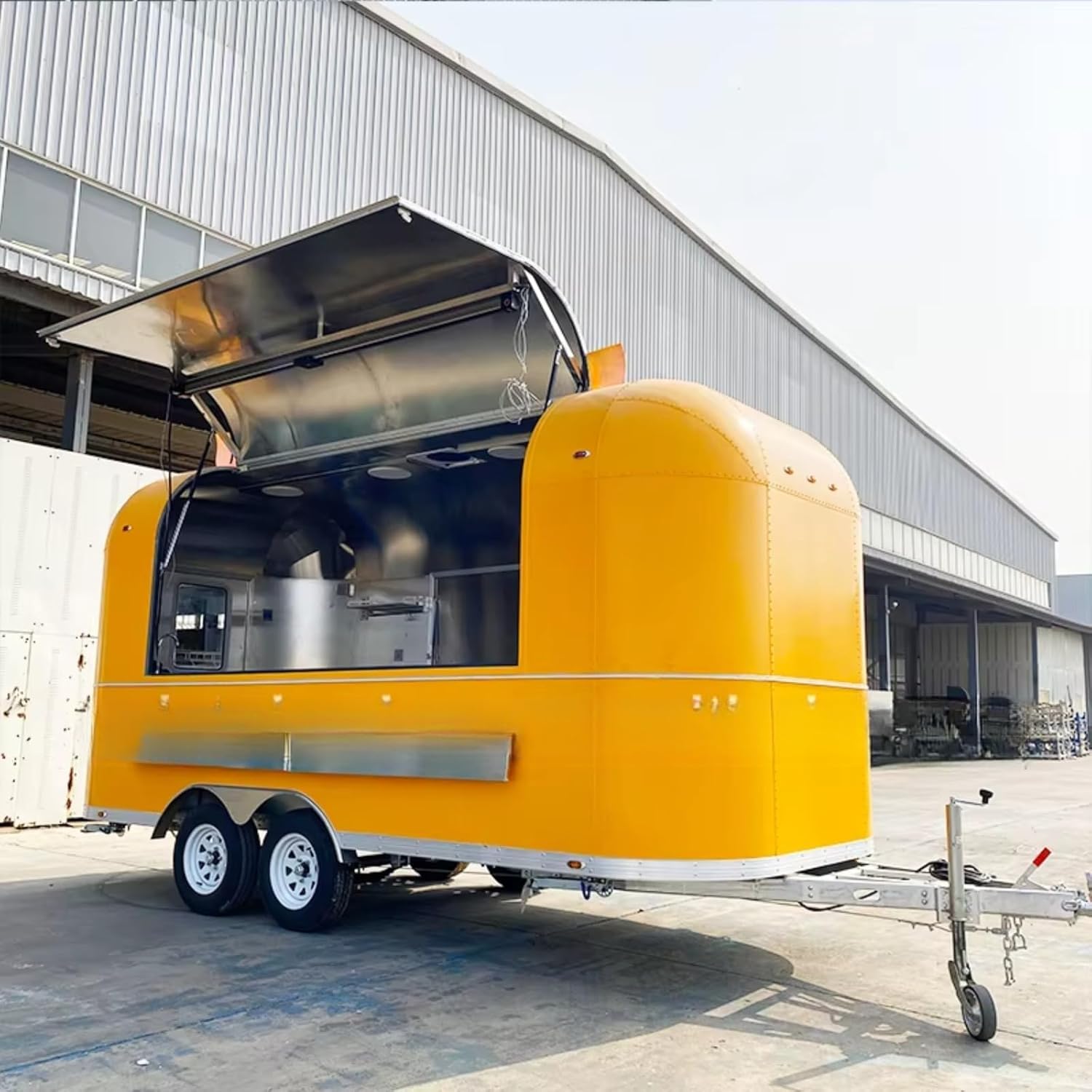 Mirror Coffee Trailer Mobile Food Truck Fully Equipment Hot Dog Vending Cart Small Coffee Bar Trailer for Sale with Wheel for Commercial