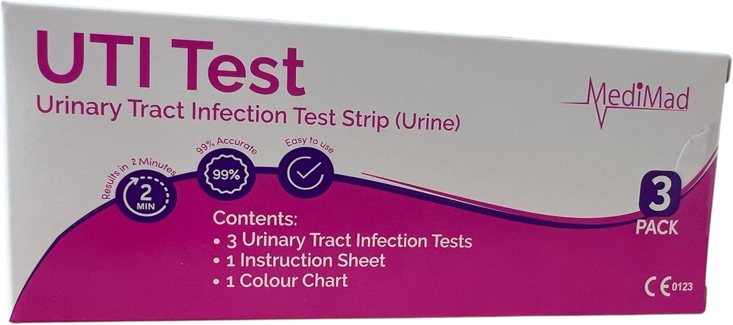 Urinary Tract Infection Urine Test Strips | UTI Tests for Women & Men | 3 Pack