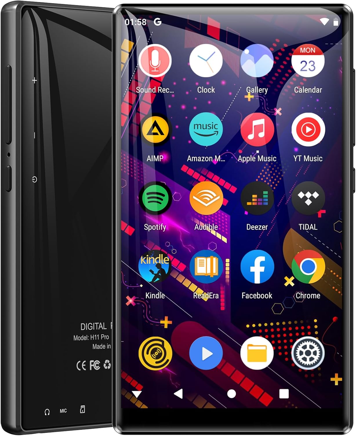 160GB MP3 Player with Bluetooth and WiFi,MECHEN 5" IPS Touch Screen 1080P Music Player with Spotify,Deezer,Pandora,Amazon Music,Android Streaming MP3 Player with Audible,HiFi MP4 Player with Speaker
