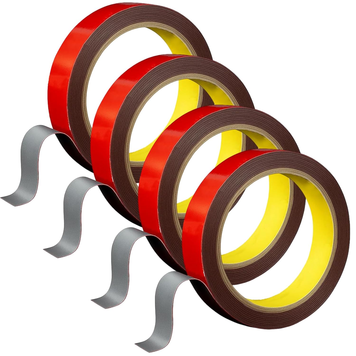 3M Tape Double Sided, 4 Rolls 10mm X 3m X 0.8mm Acrylic Heavy Duty Adhesive, Waterproof Double-Sided Tape for LED Strip Lights, Car, Home and Office Decor