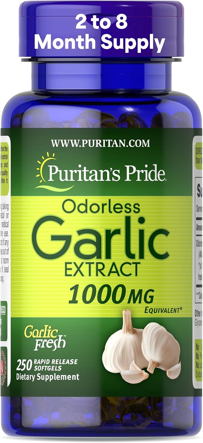 Puritan's Pride Premium Odorless Garlic Fresh 10mg, 250 Softgels