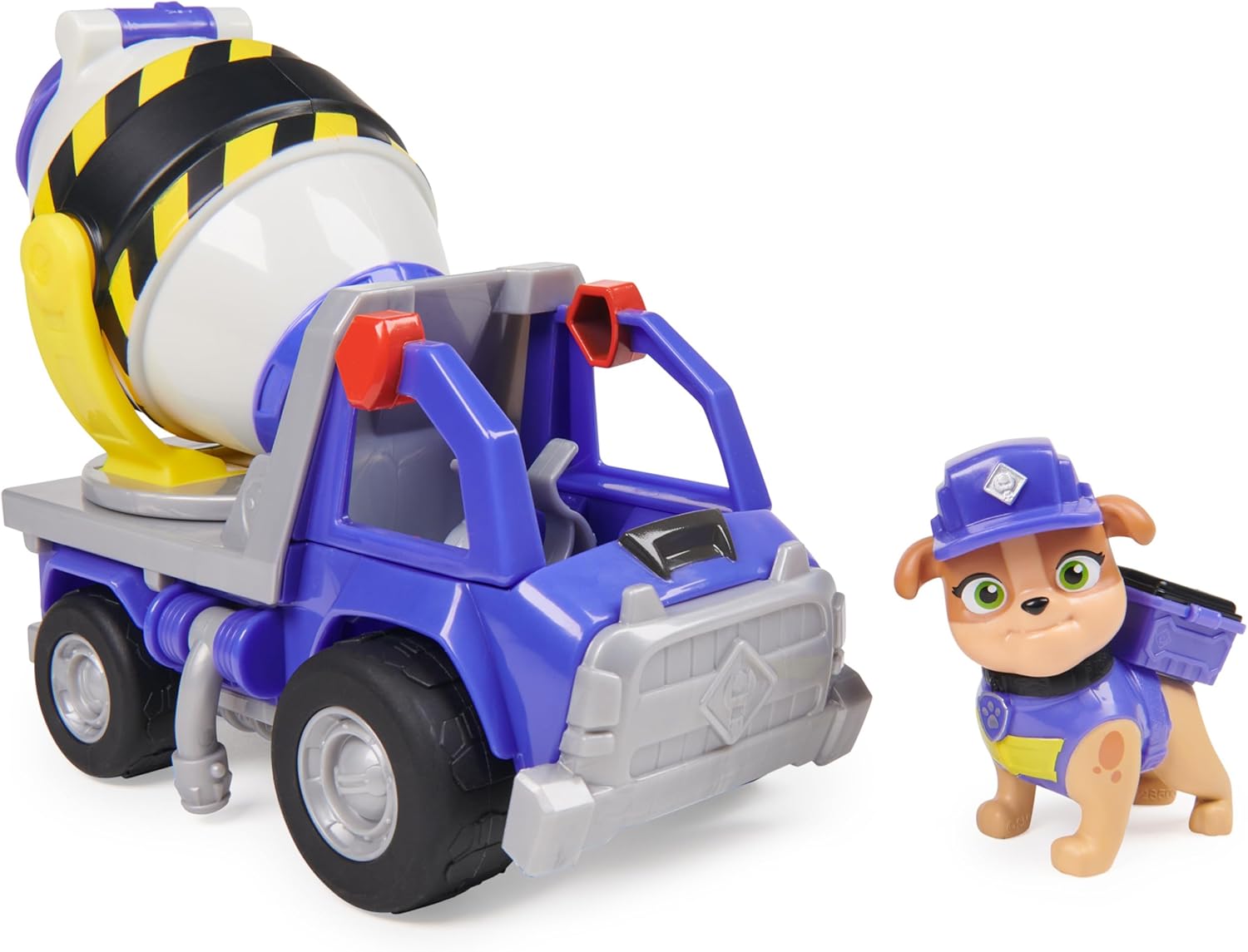 Rubble & Crew, Mix’s Cement Mixer Toy Truck with Action Figure and Movable Construction Toys, Kids’ Toys for Ages 3 and Up