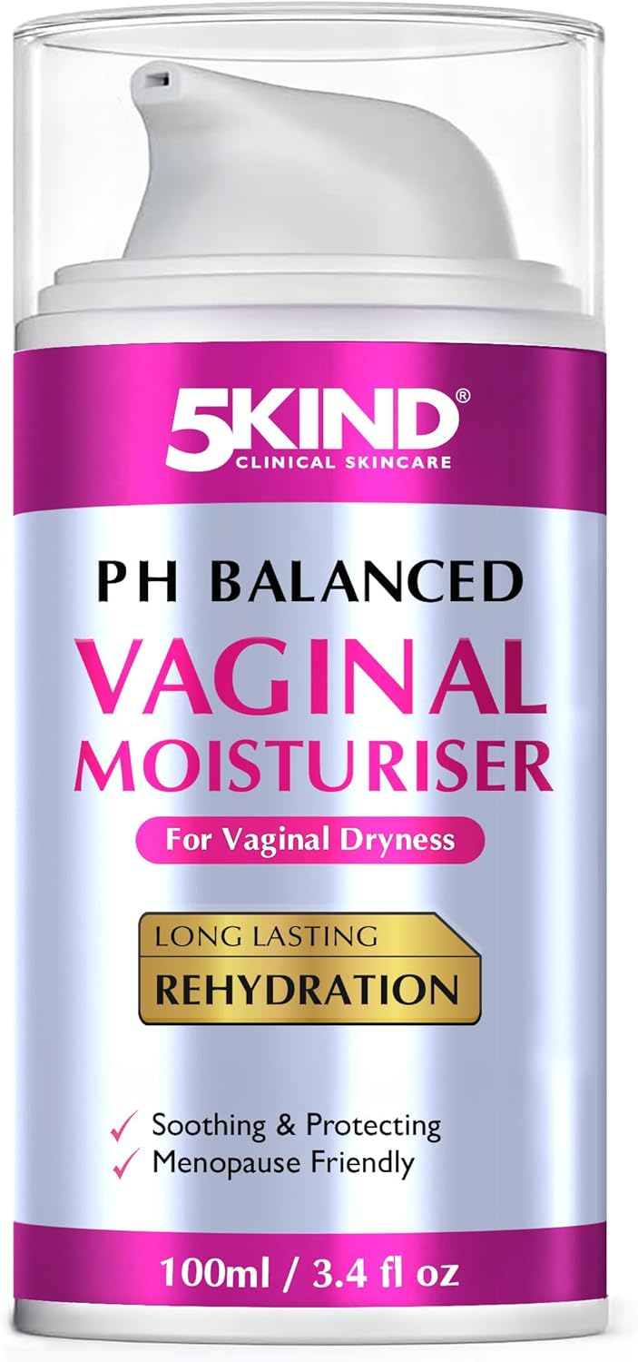 5Kind Vaginal Moisturiser for Vaginal Dryness 100ml - PH Balance for Women - Menopause Friendly, Hormone Free Vagina Dry Cream - Long Lasting Rehydration Vulva Balm Cream