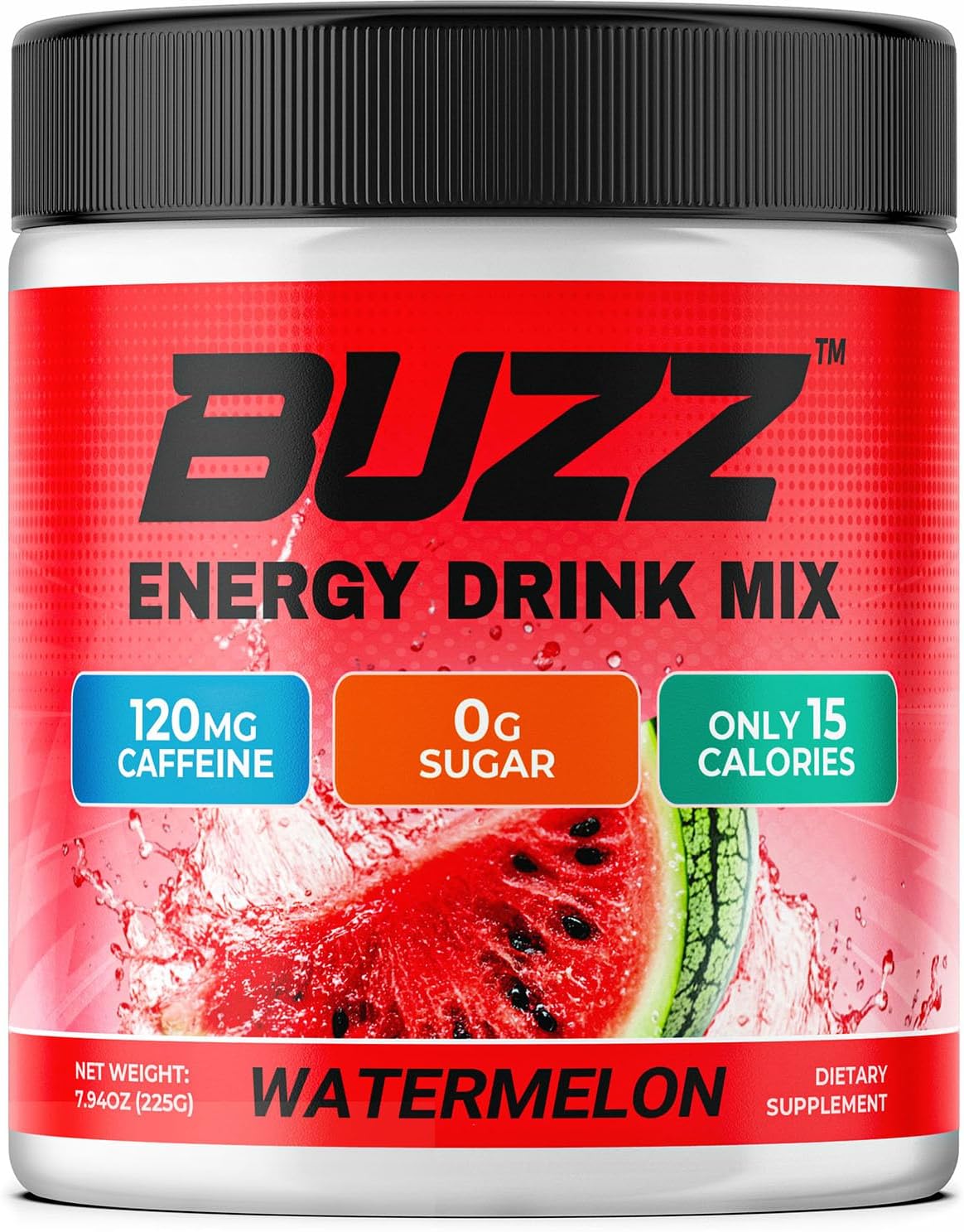 Morning Buzz Energy Drink Powder - Energy Boost Drink Mix - Sugar-Free Energy with Antioxidants - Morning Kickstart and Sports Nutrition Endurance Product - 30 Servings, Watermelon, 8 Ounces