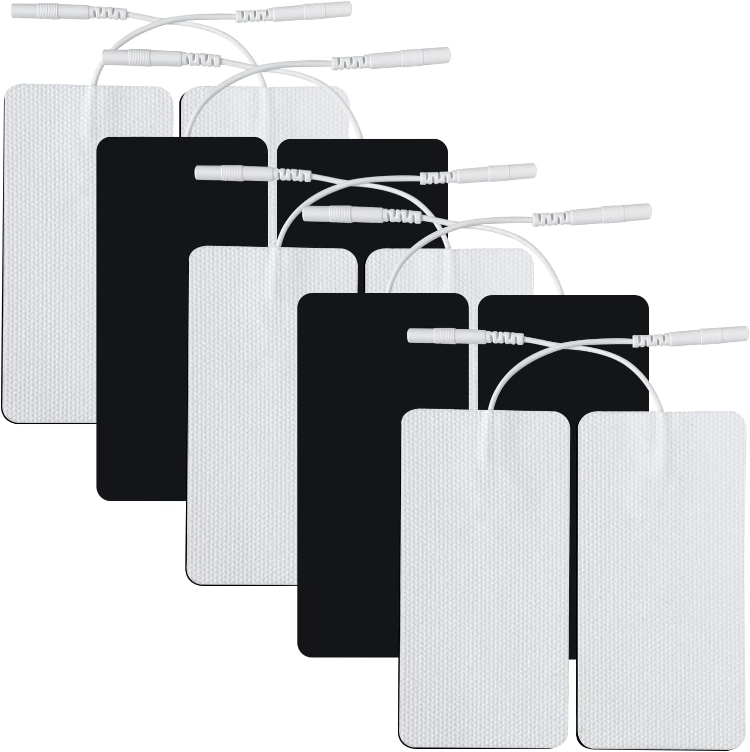 TENS Unit Pads Replacement 10Pcs 2" x 4" Compatible with AUVON TENS 7000 Etekcity Nicwell Care Tens with Upgraded Non-Irritating Large Electrode Pads for Muscle Stimulator, White