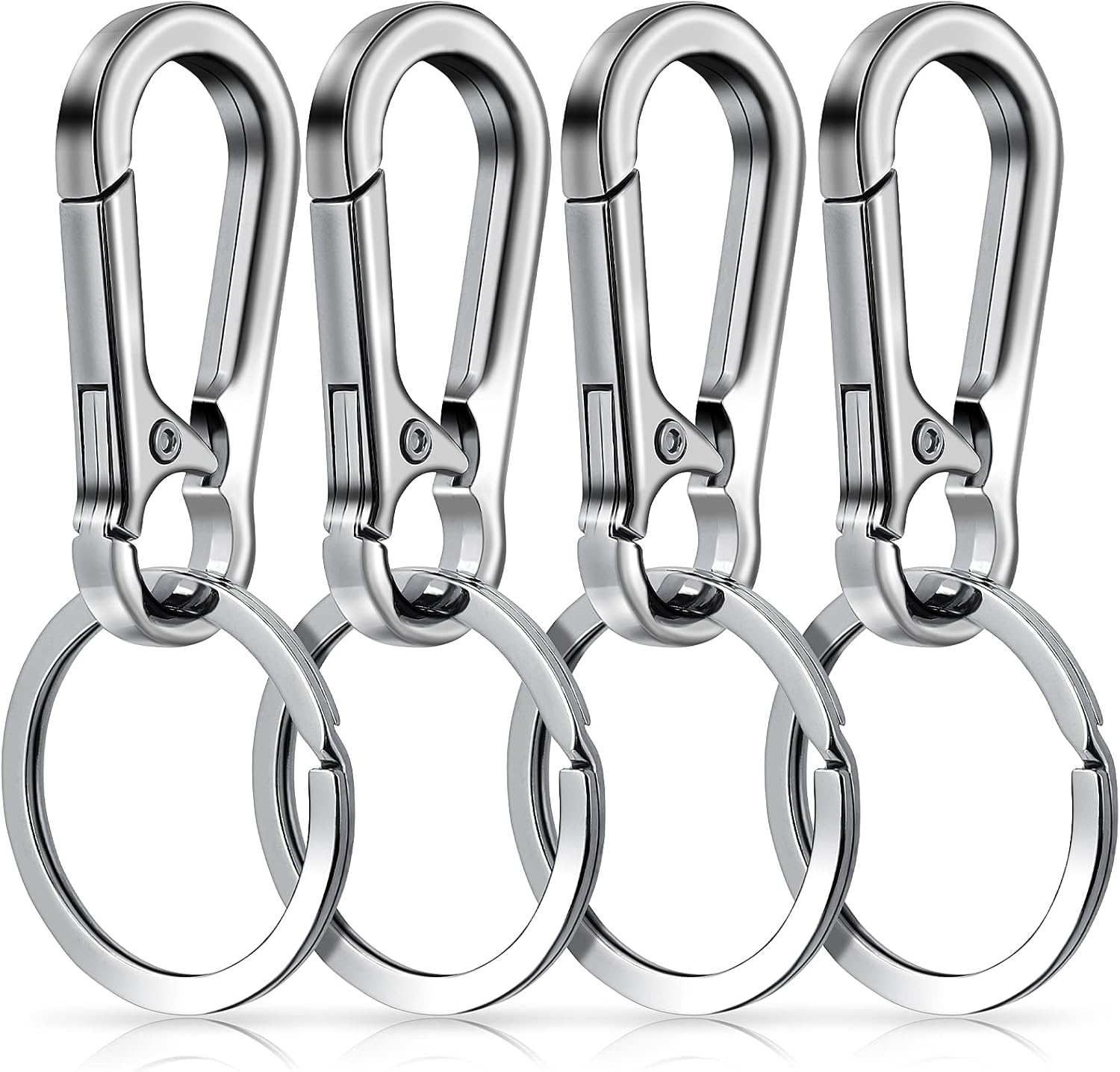 Molain Metal Keychain Carabiner Clip Keyring Key Ring Chain Clips Hook Holder Organizer for Unisex, 4 Packs
