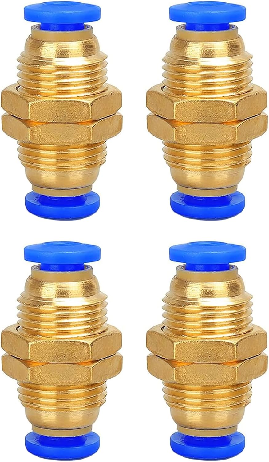 PM-6(6mm) OD Hose Tube One Touch Push Into Gas Connector, Bulkhead Union Push to Connect Tube Fitting, Diaphragm Straight Through Pneumatic Push-in Fittings, Garden Plumbing Adapter, 10PCS