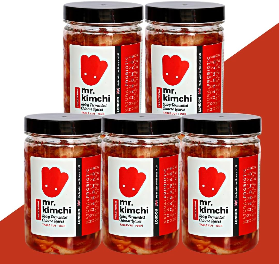 5 X 330g GET 1 Free Jar Freshly UK- Made Kimchi Based on Authentic Korean Recipe (Natural Fermentation, Natural Probiotics, No Artificial Additives)