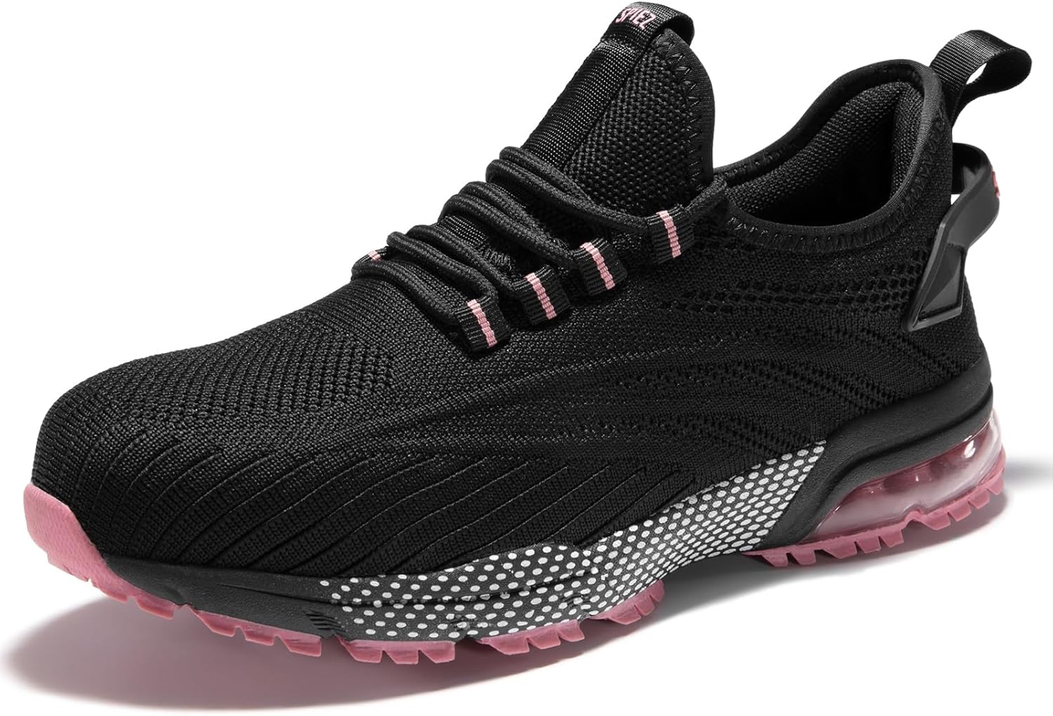 SPIEZ Safety Shoes for Women, Lightweight Non Slip Work Shoes, Air Cushion Safety Sneakers for Work and Daily Wear Pink/Purple US 5-9.5