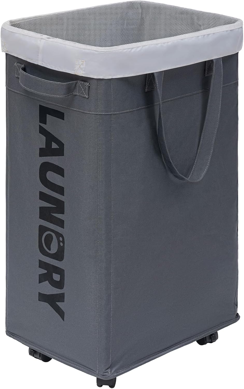CHICVITA Rolling Laundry Basket with Wheels,75L Large Collapsible Laundry Hamper with Removable Wash Bag Space for Corner Dorms, Grey