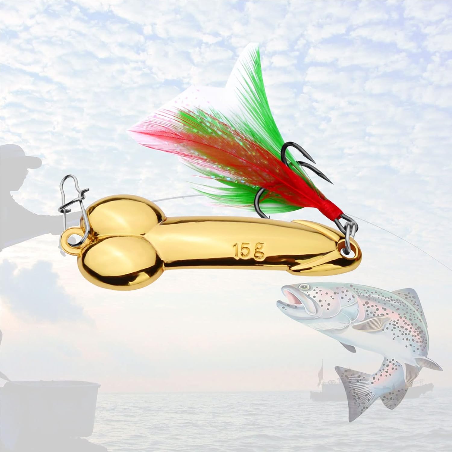 Fun Gag Gift Fishing Hook -Heavy Duty Fishing Lure,Gift for Fisherman Prank Props Novelty Item for Boyfriend Fishing