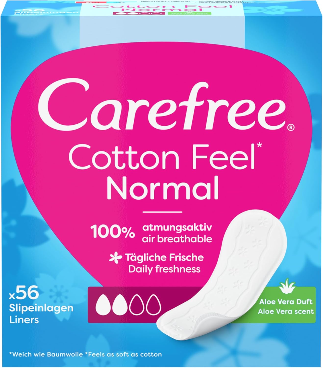 Carefree Cotton Feel Normal Sanitary Napkins, 56 pcs.