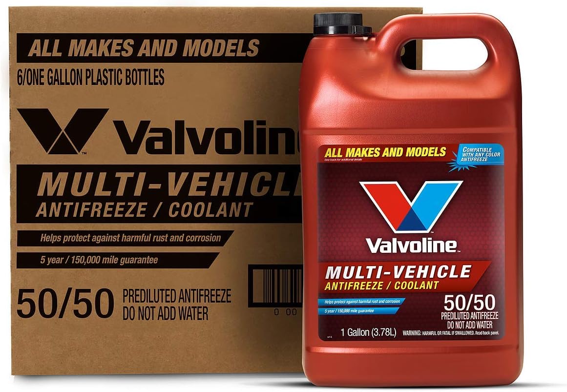 Valvoline Multi-Vehicle 50/50 Prediluted Ready-to-Use Antifreeze/Coolant 1 GA, Case of 6